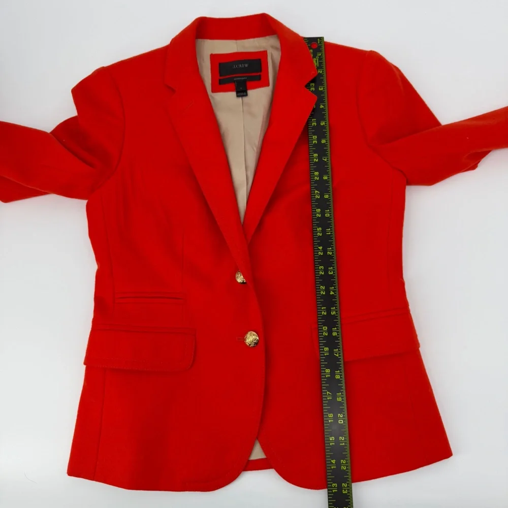 J‎ Crew Schoolboy Blazer Orange Women’s Size 0 Wool Jacket Career - Picture 10 of 12